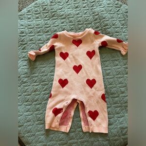 Baby heart sweater onesie